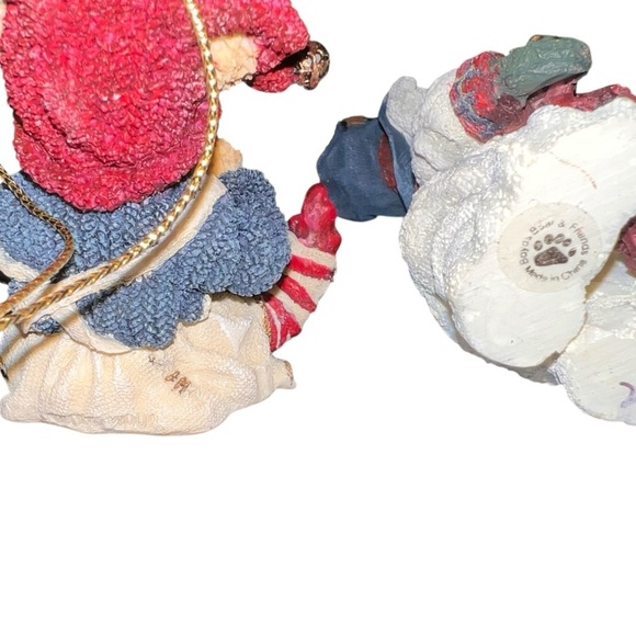 Boyds Bears Festive Holiday Ornaments Winter Downhill Skis Doll Red White Blue - Picture 4 of 4